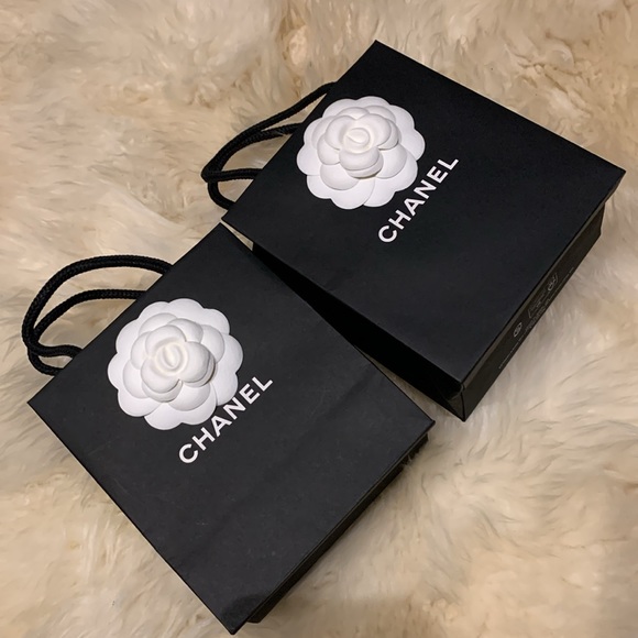 Set of 2 Chanel Shopping Bags Black authentic - Picture 3 of 9